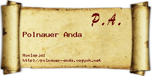 Polnauer Anda névjegykártya